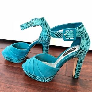 White House Black Market Aqua Heels